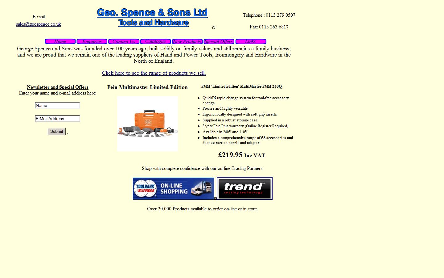 Geo. Spence & Sons Ltd Website