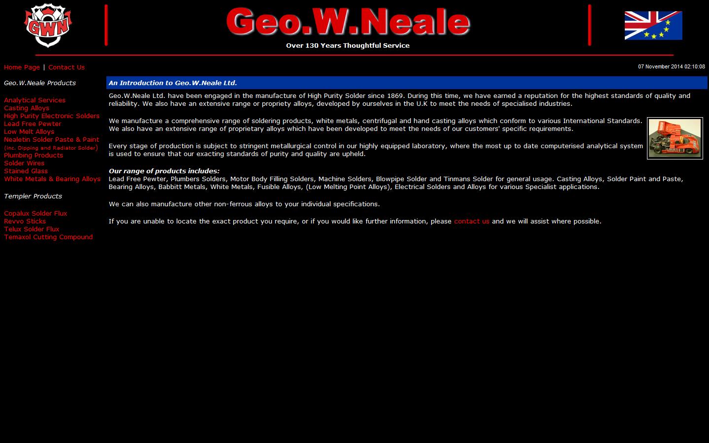Geo W. Neale Ltd Website