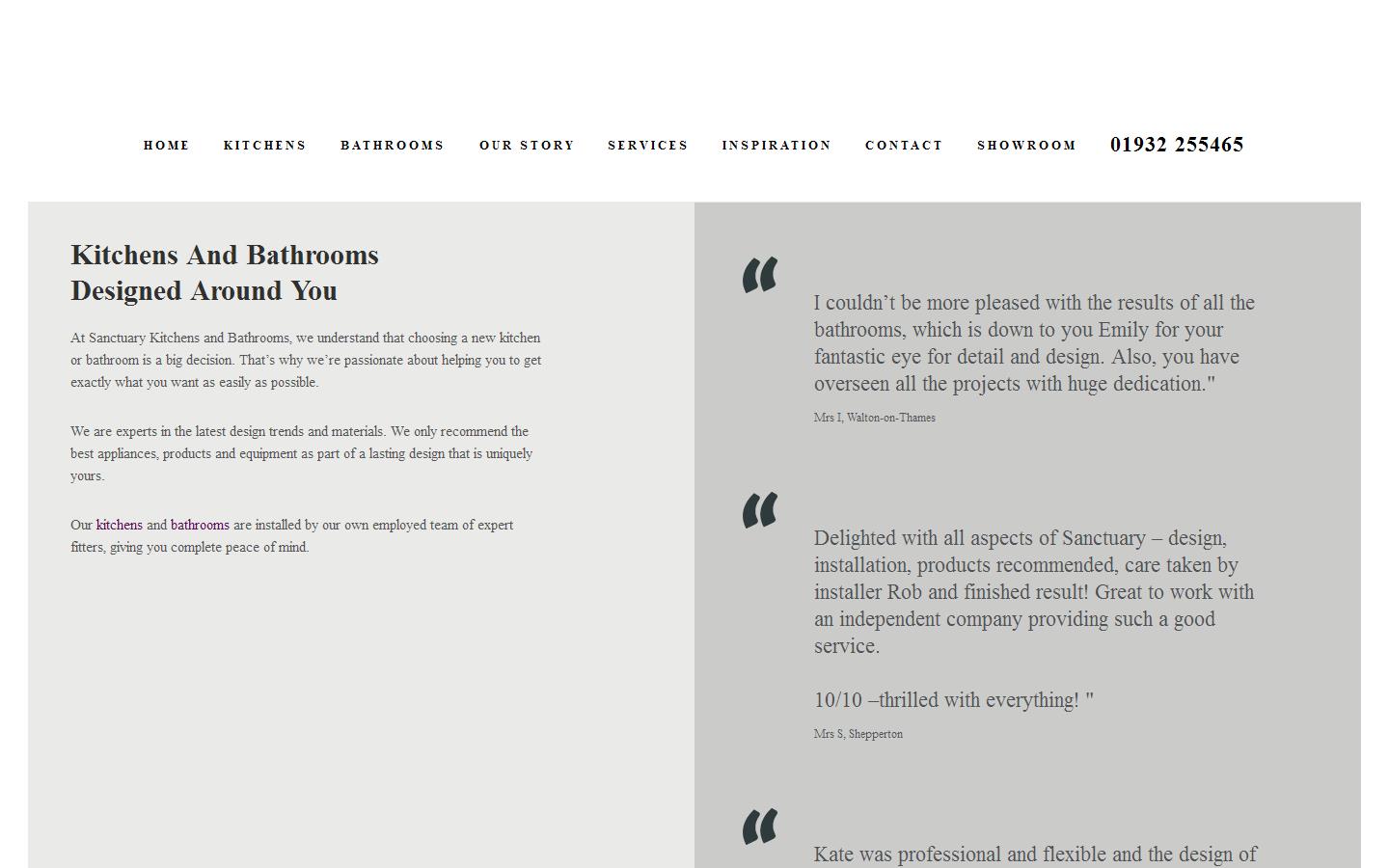 Sanctuary Bathrooms Website