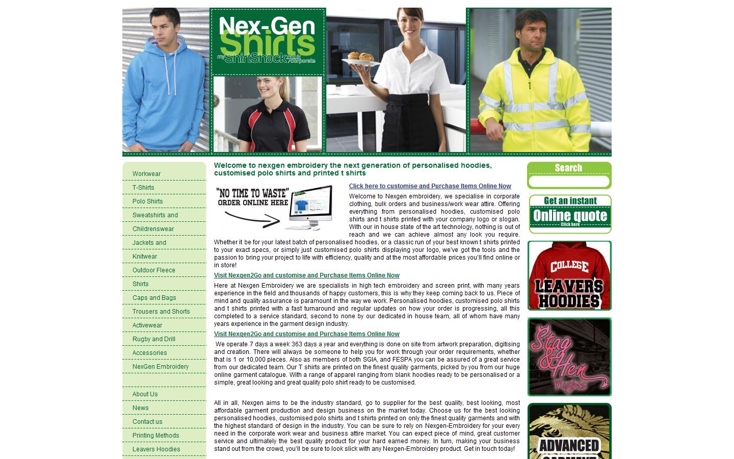 Nex Gen Embroidery Website