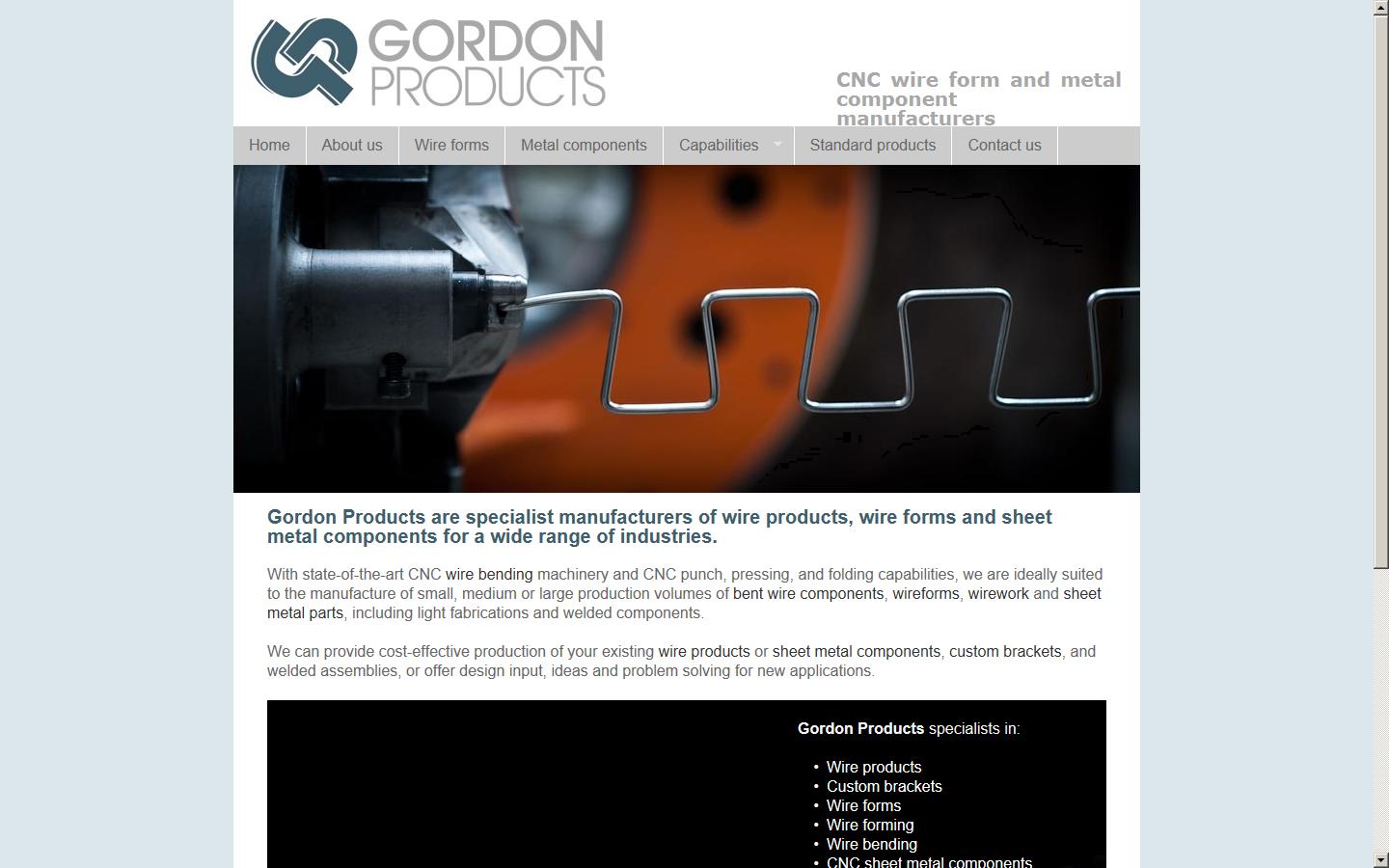 Gordon Products Ltd. Website