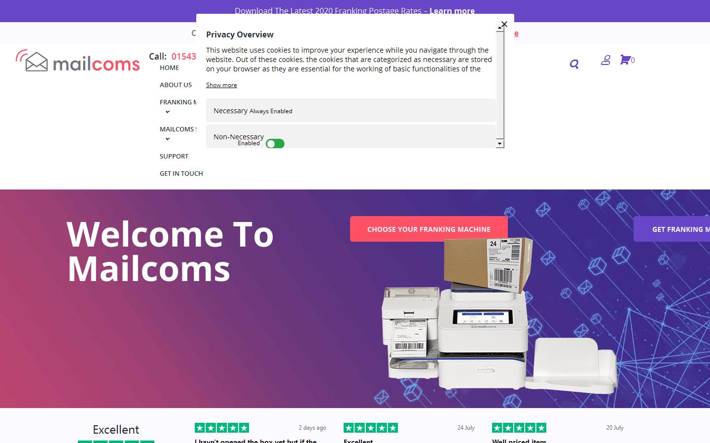 Franking Machine Warehouse Website