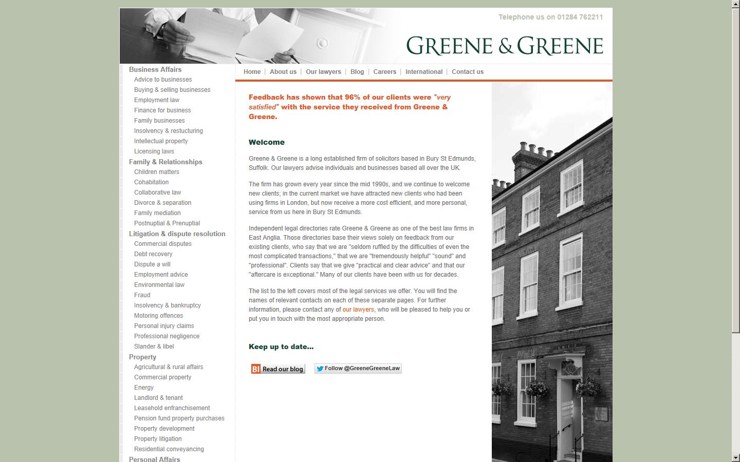 Greene & Greene Solicitors Website