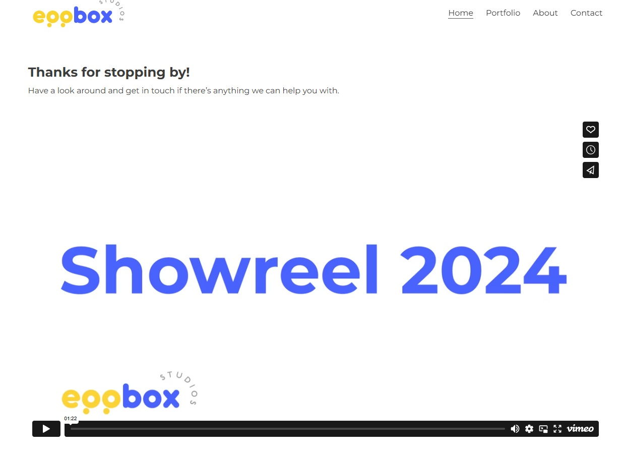 Eggbox Studios Website