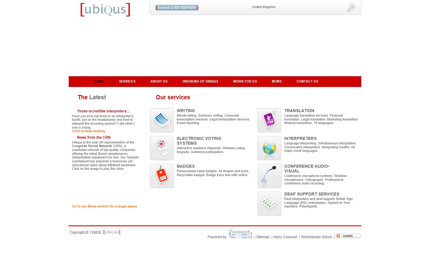 Ubiqus UK Ltd Website