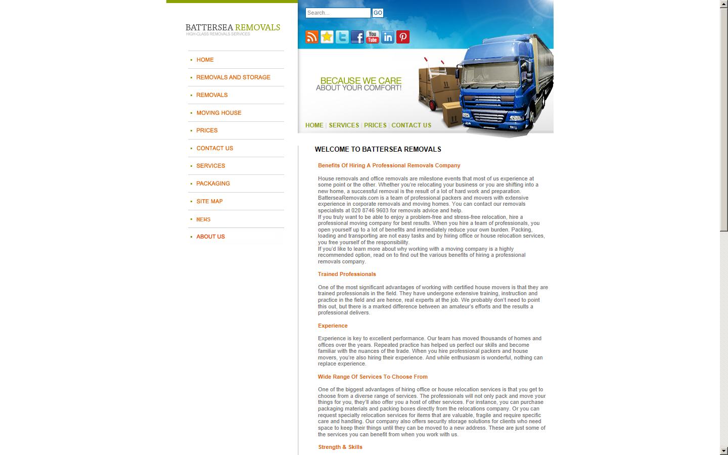 Battersea Removals Website