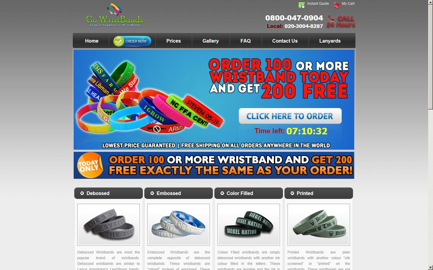 Go Wristbands Website