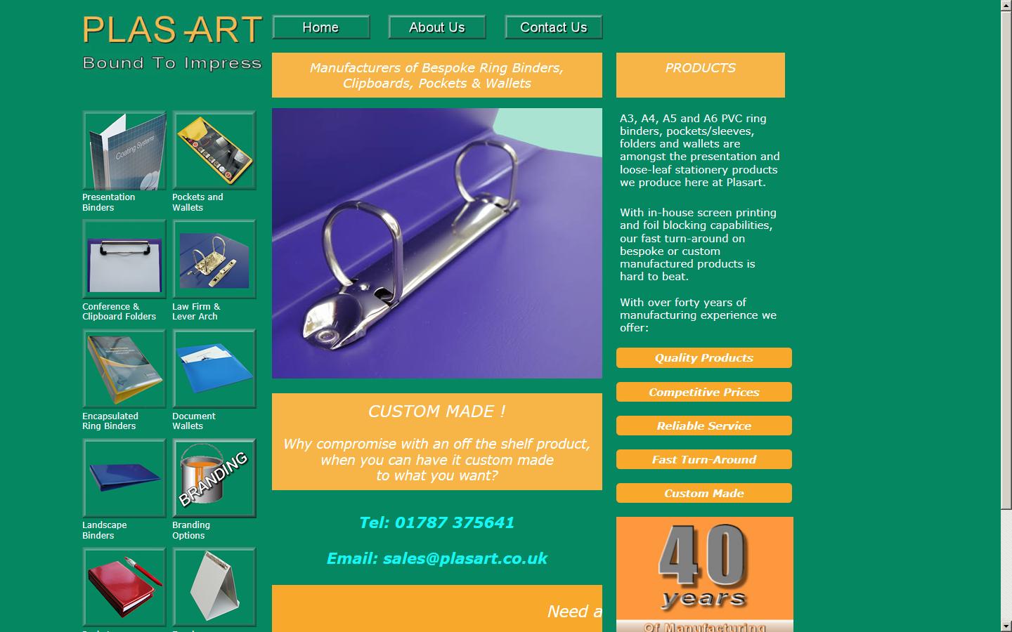 Plasart Ltd Website