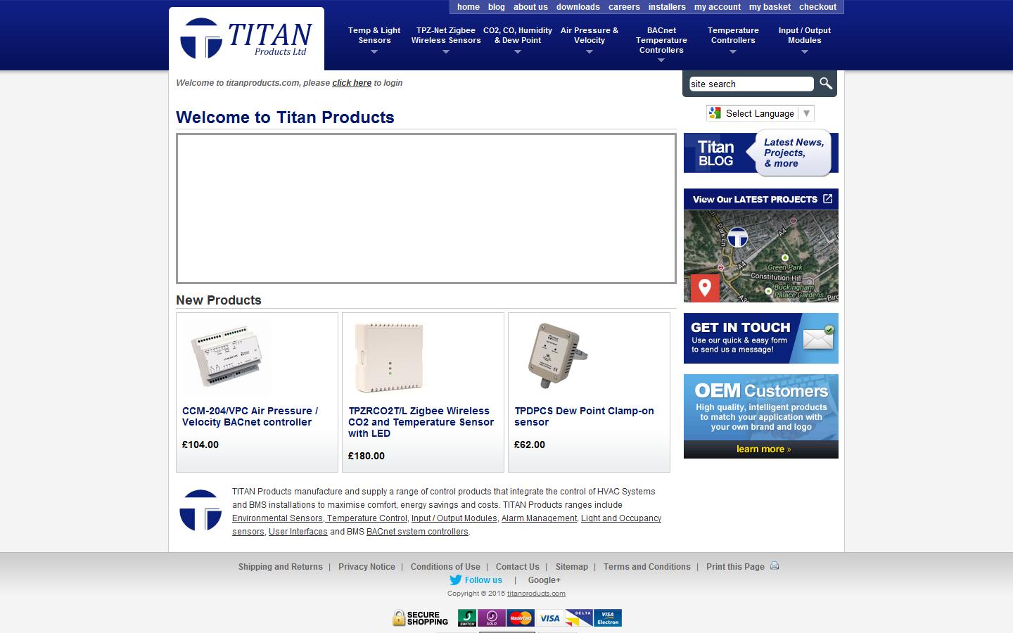 Titan Products Ltd Website