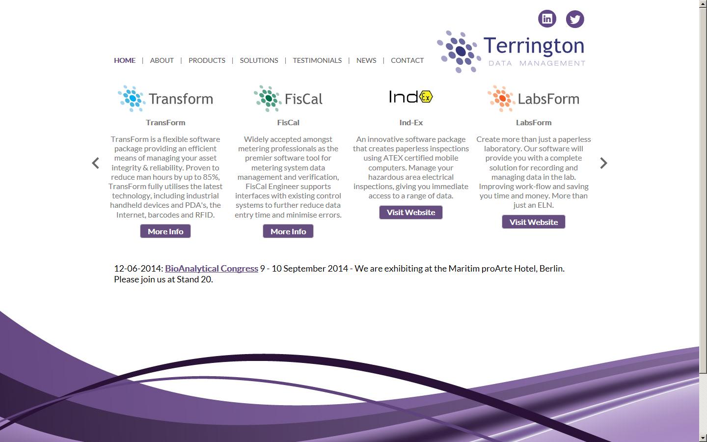 Terrington Data Management Website