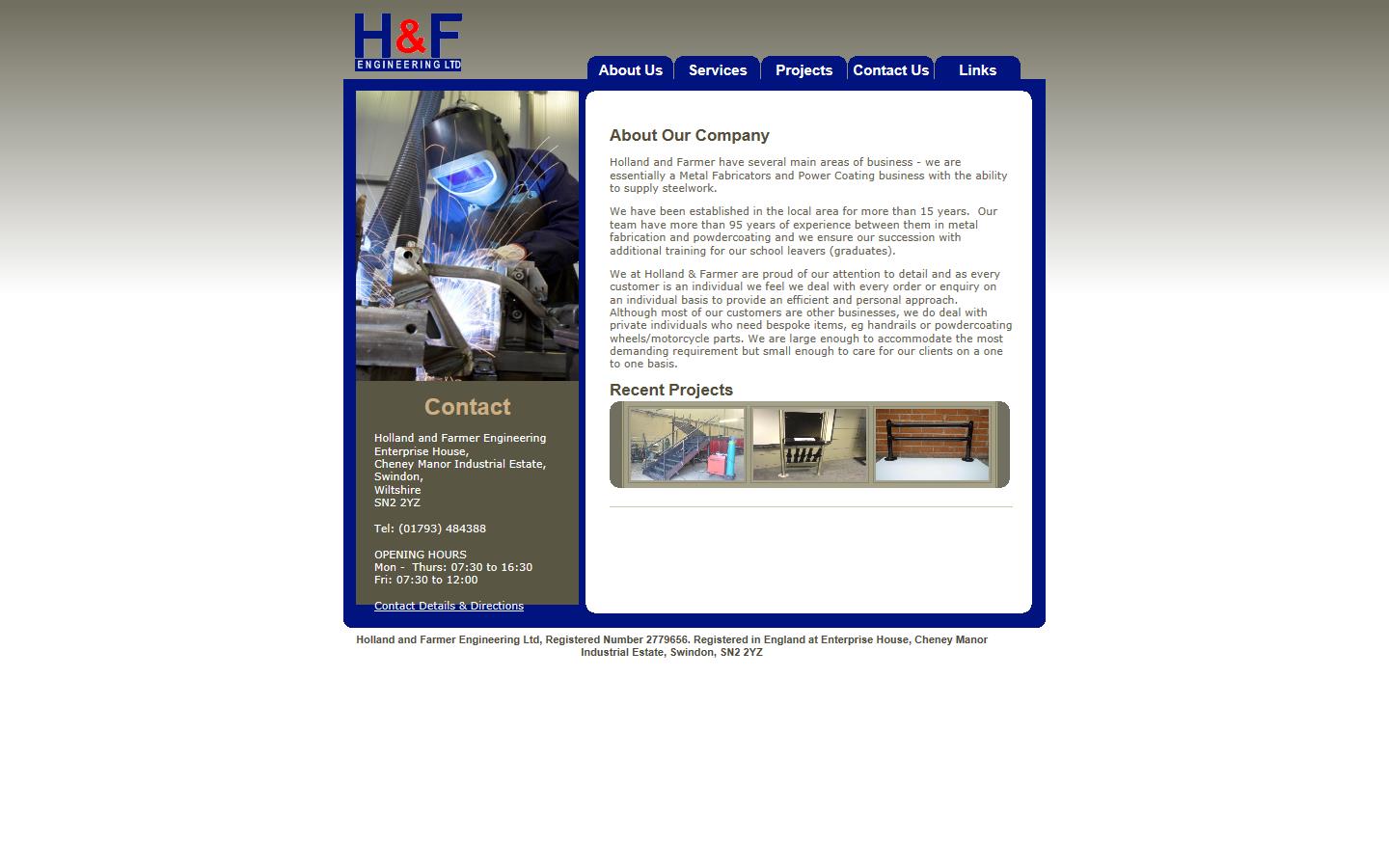 Holland & Farmer Engineering Ltd Website