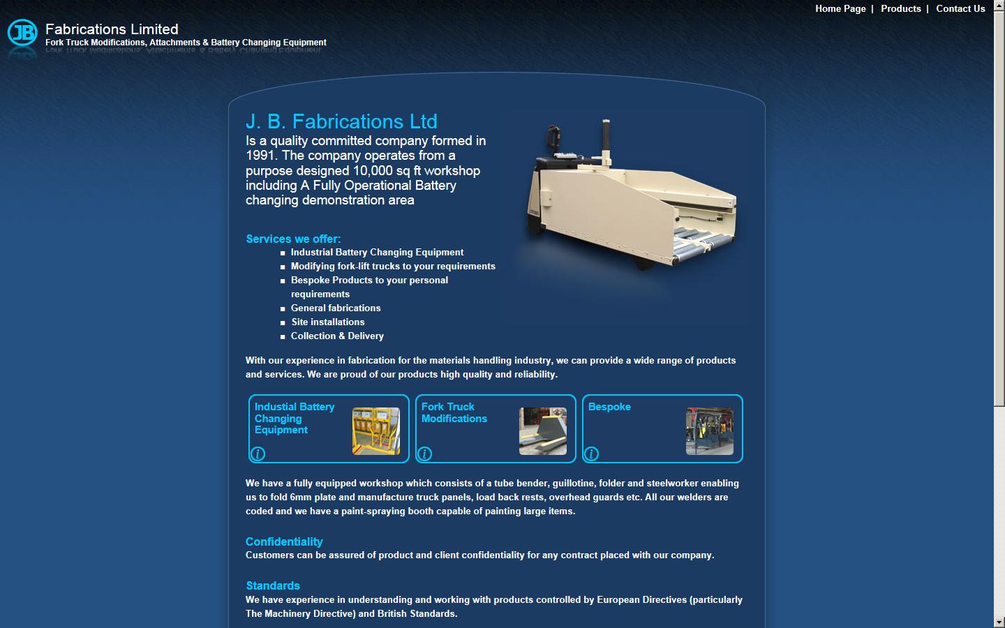 J. B. Fabrications Ltd Website