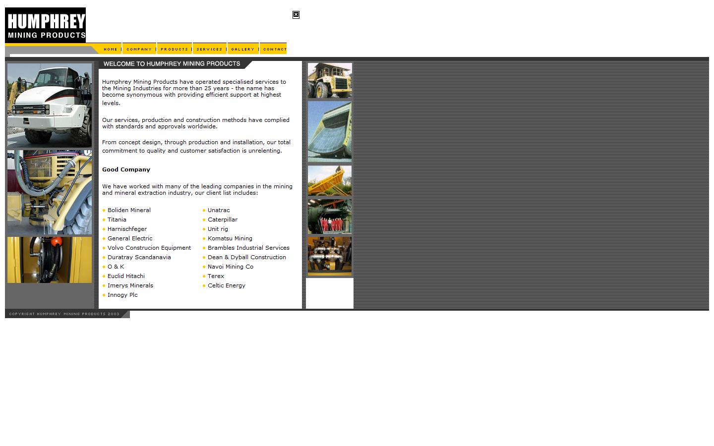 Humphrey Mining Products Website