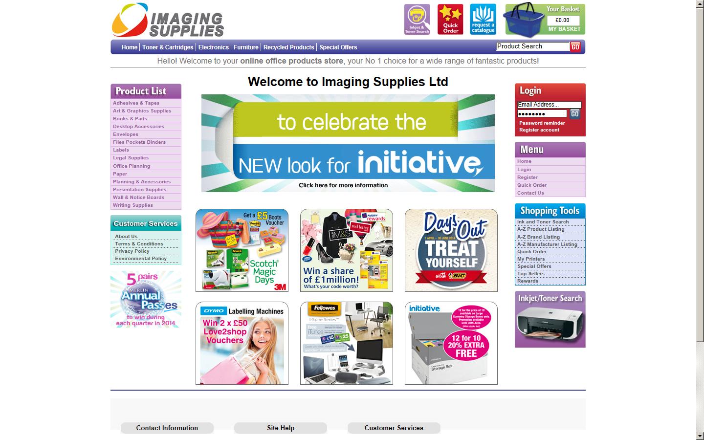 Imaging Supplies Ltd Website