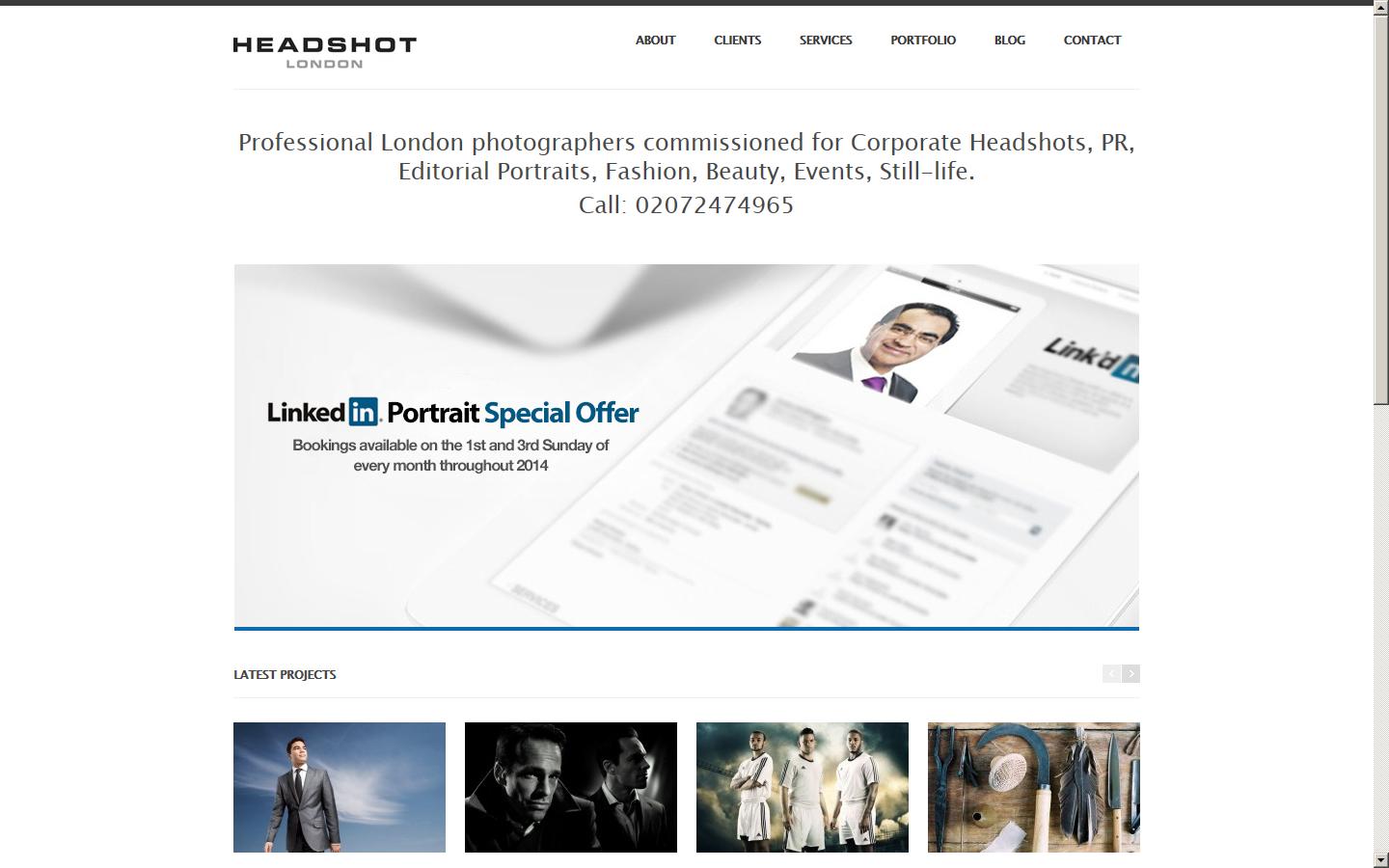 Headshot London Photography Website