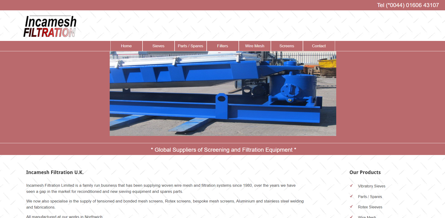 Incamesh Filtration Ltd Website