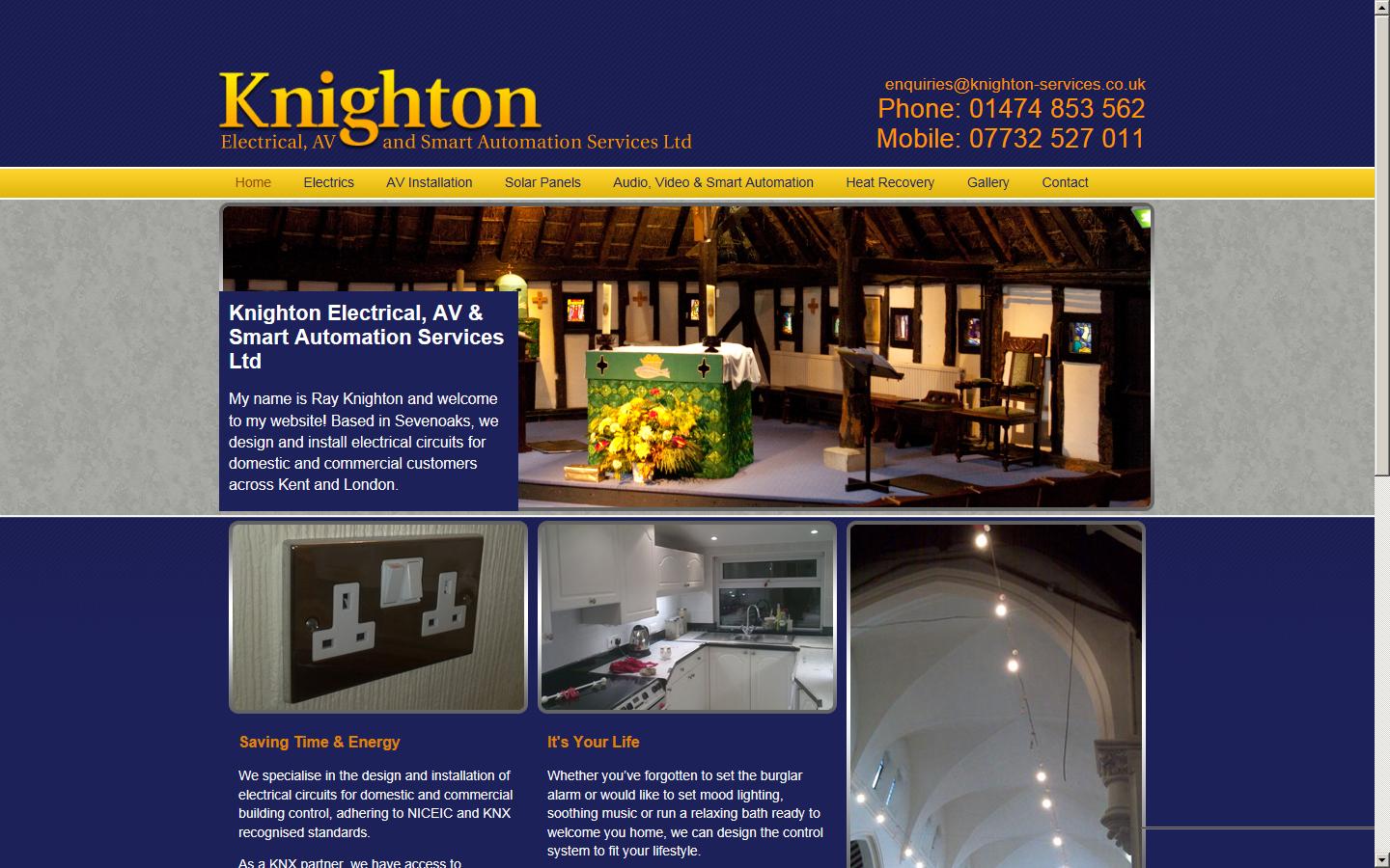 Knighton Electrical, AV and Smart Automation Services Ltd Website