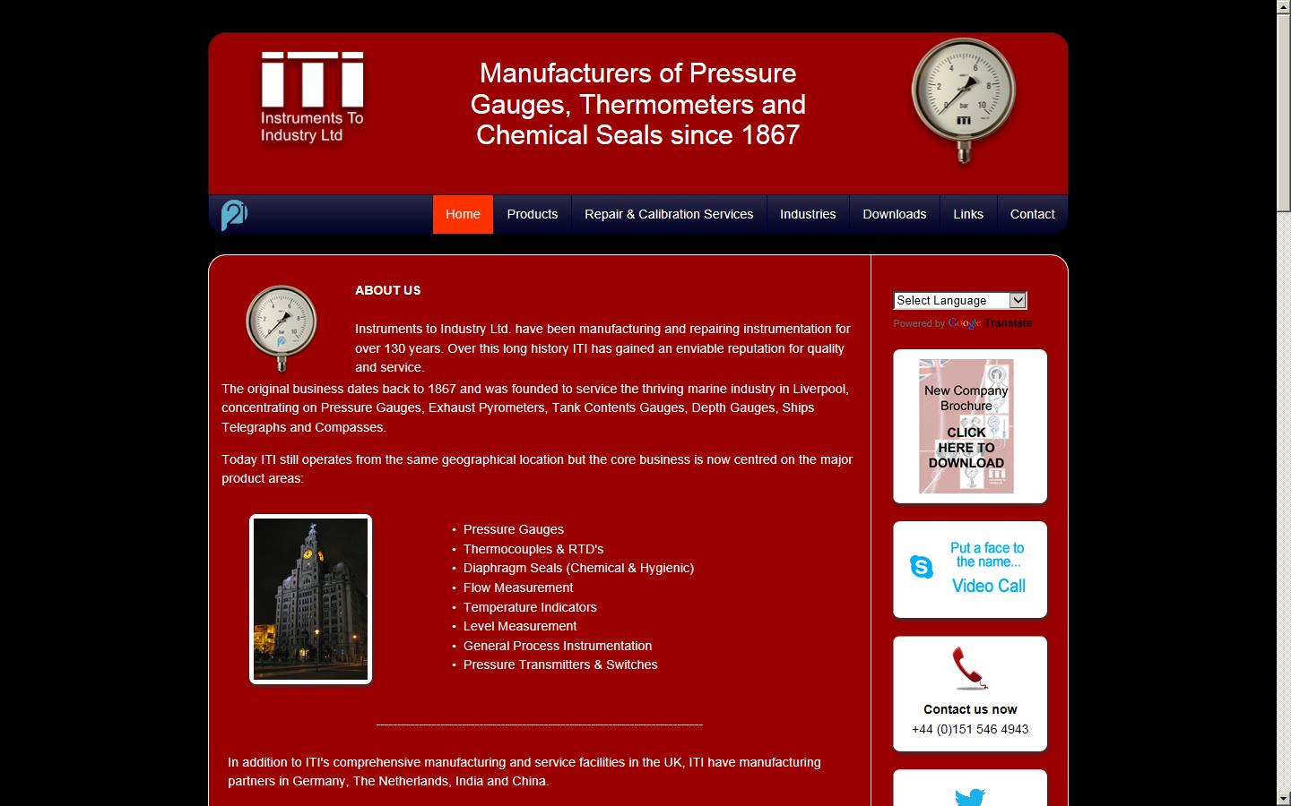 Instruments To Industry Ltd Website