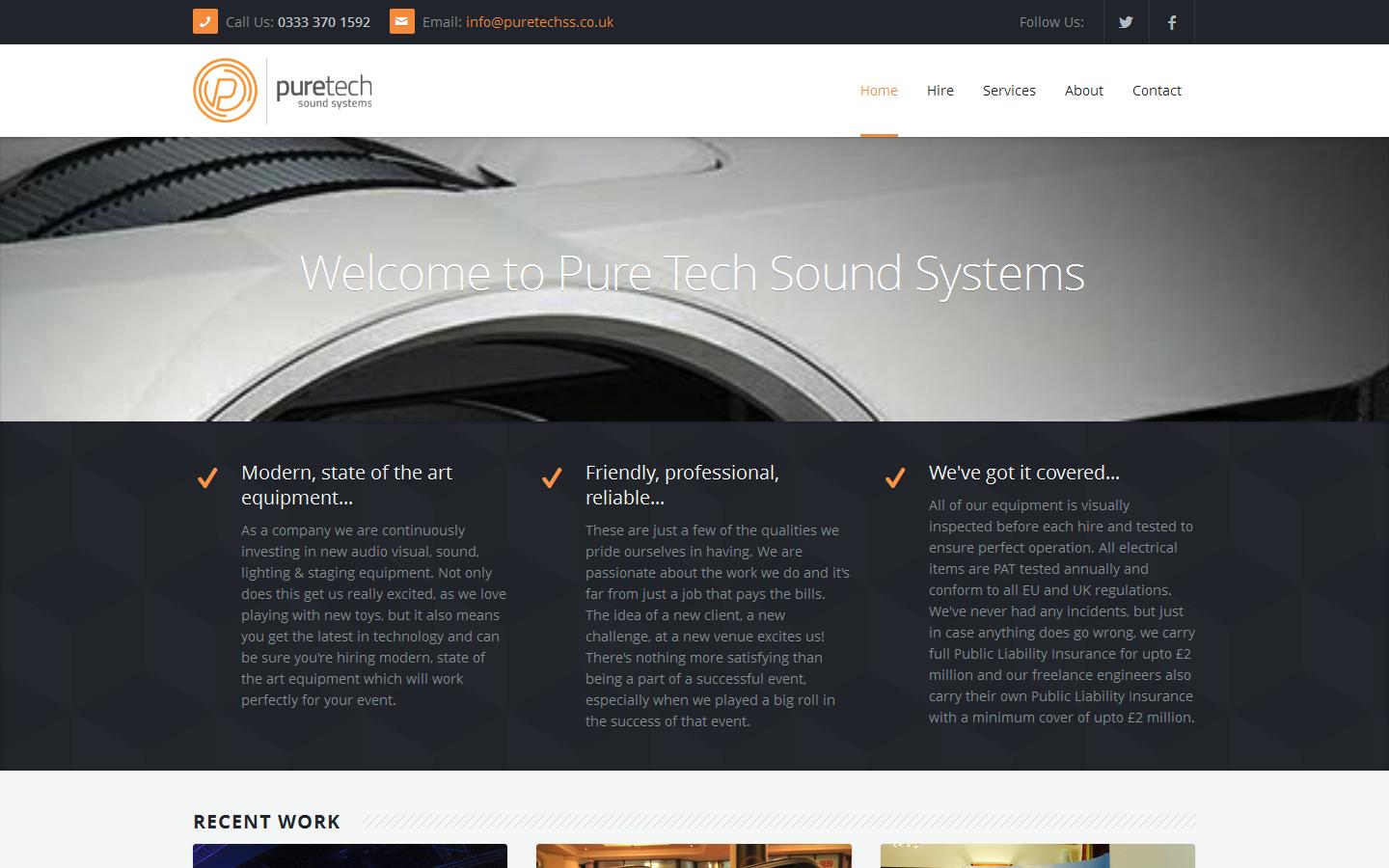 Pure Tech Sound Systems Website