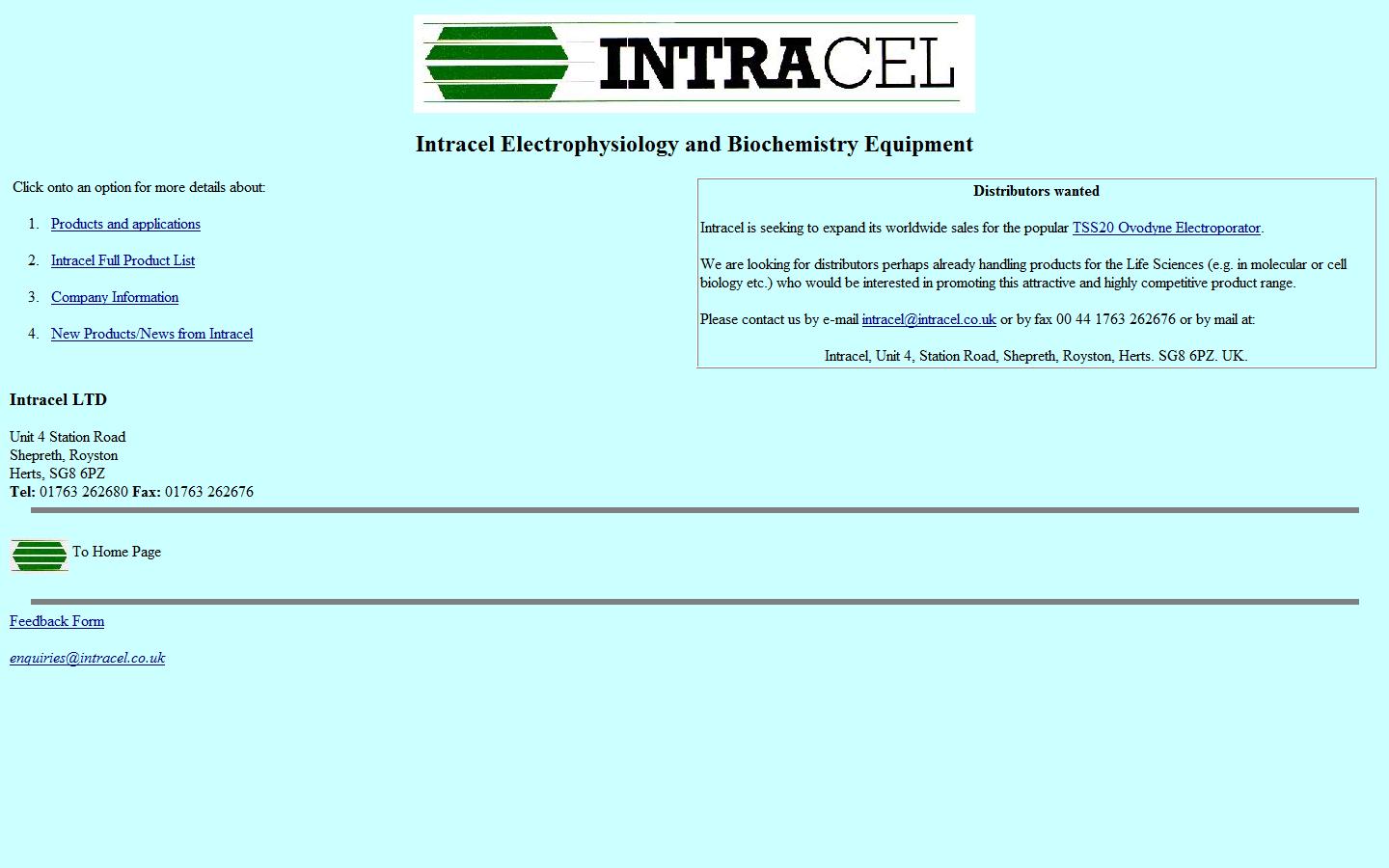 Intracat Ltd - Cambridge Website