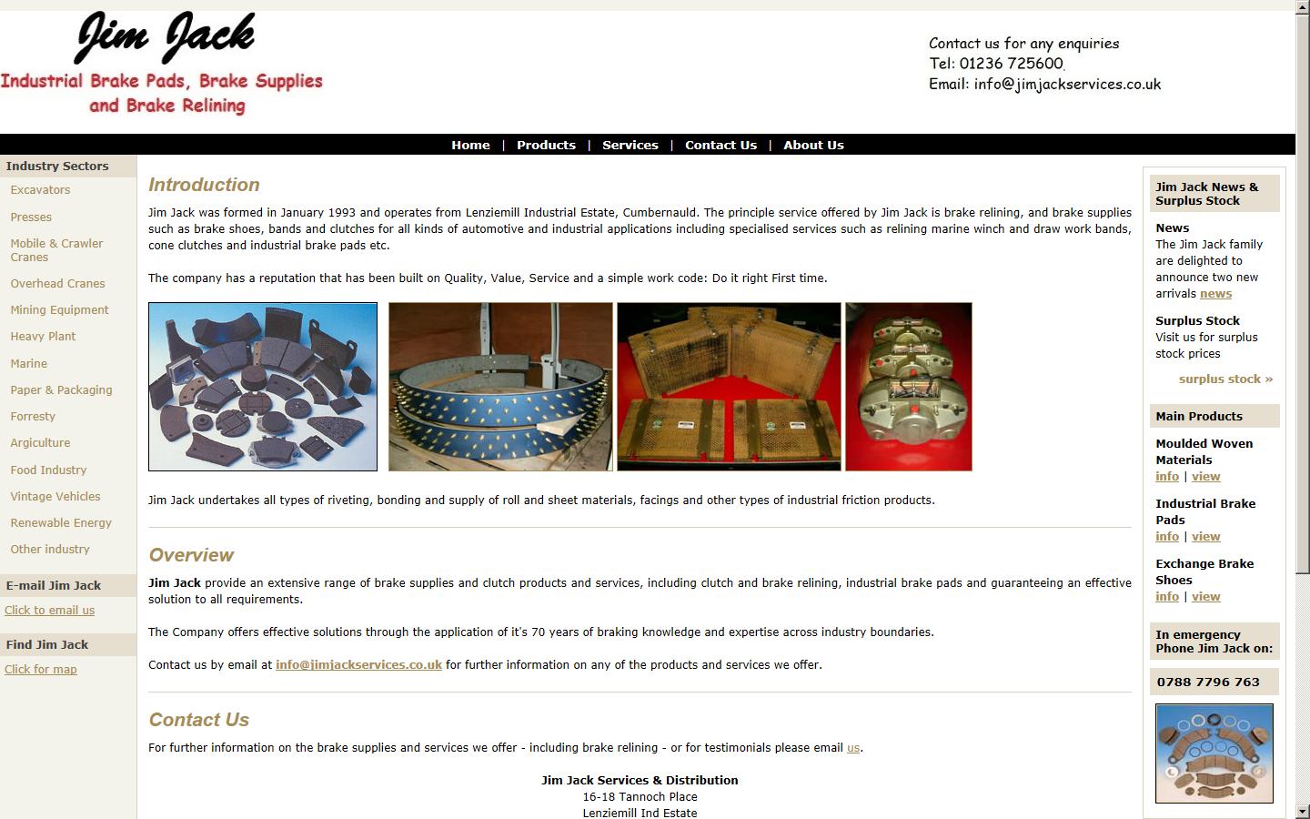 Jim Jack Services & Distribution  Website