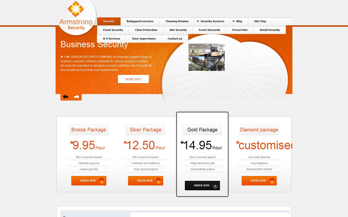 Armstrong Security London Website