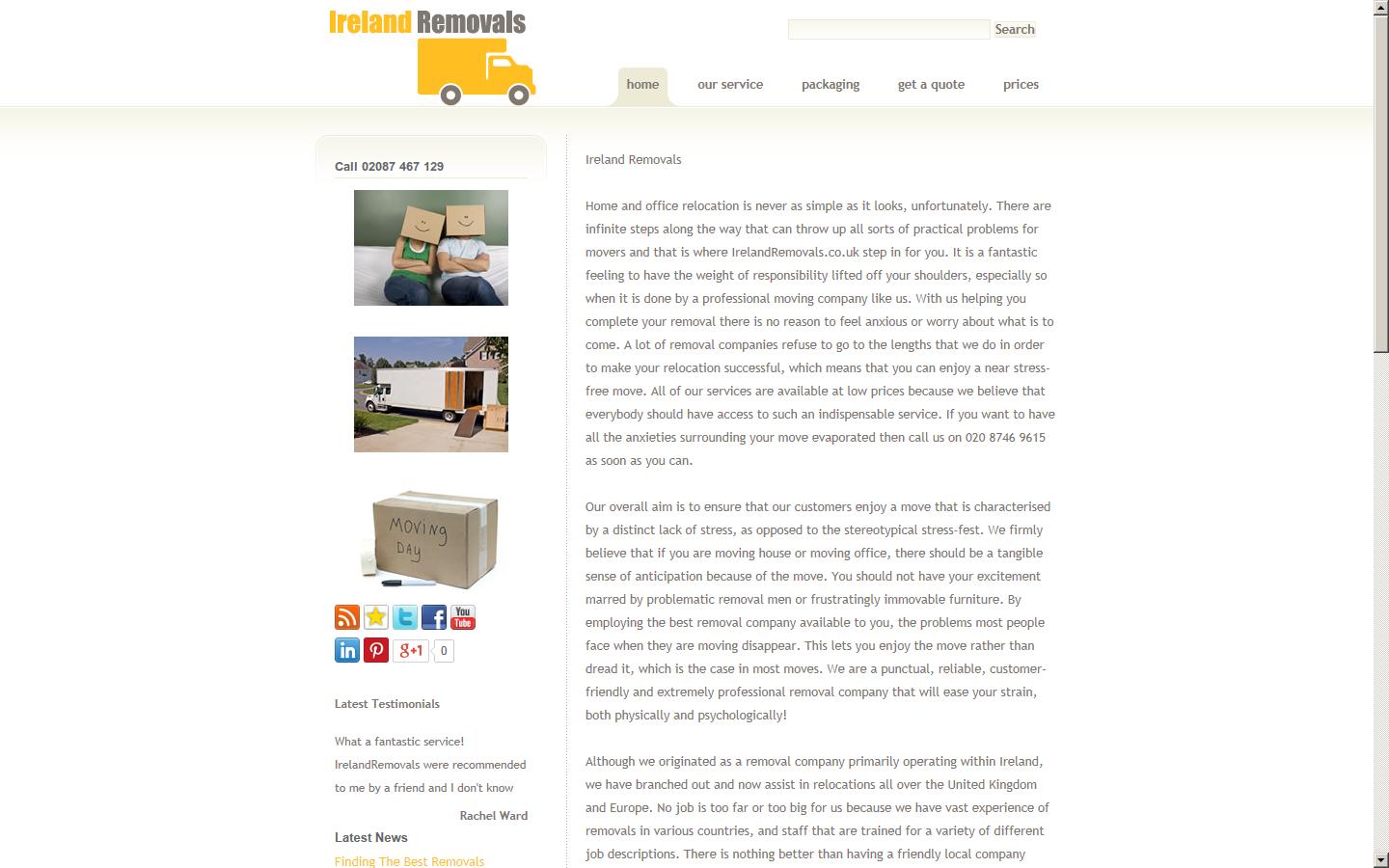 Ireland Removals Website