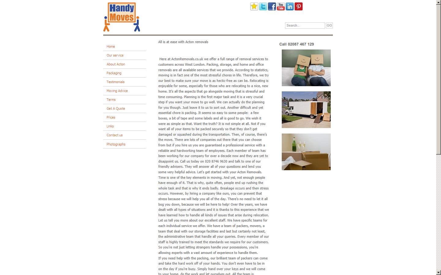 Acton Removals Website