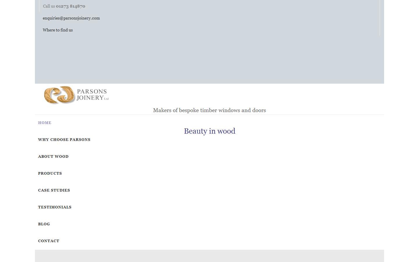 Parsons Joinery Ltd Website