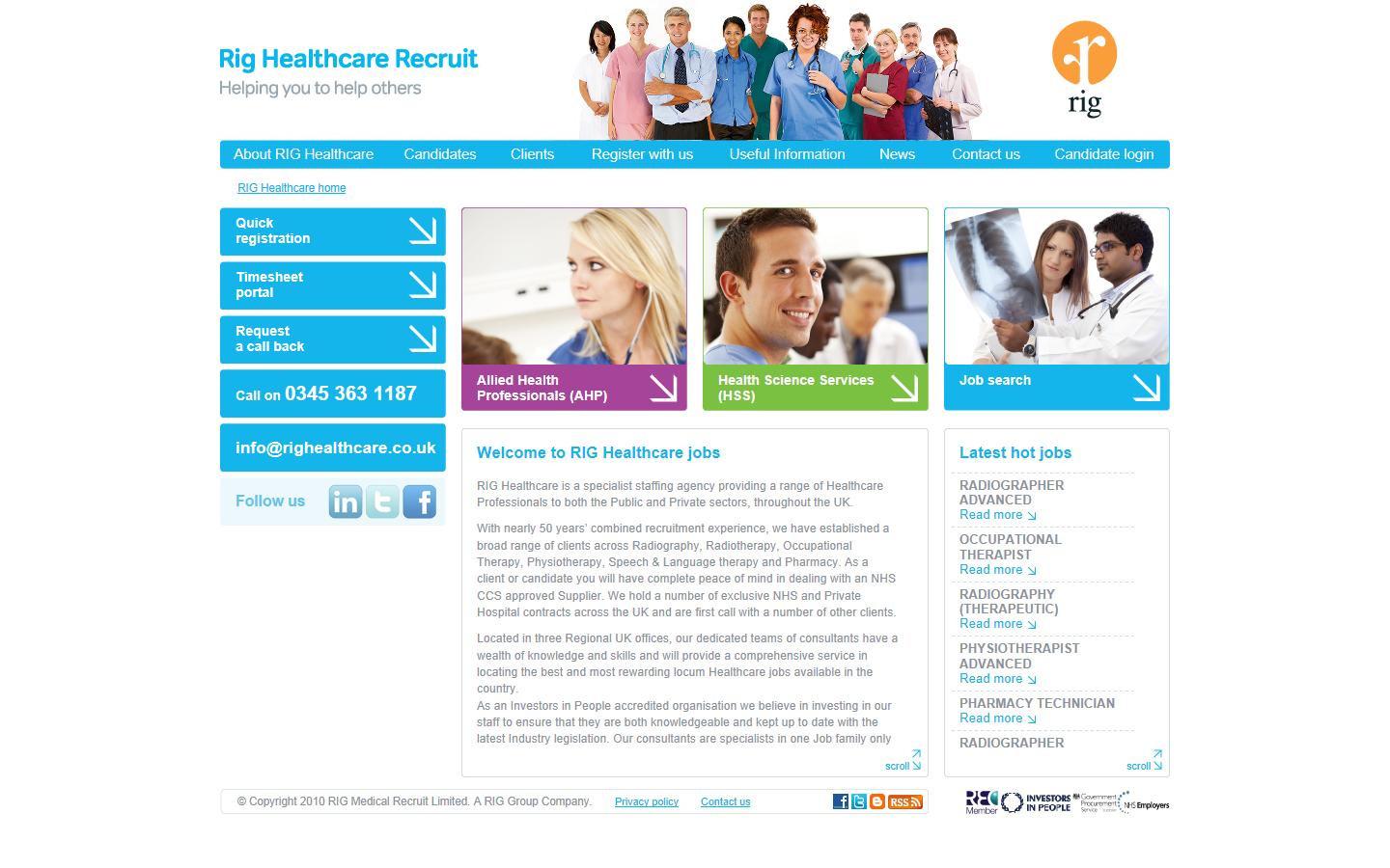 Rig Healthcare Website