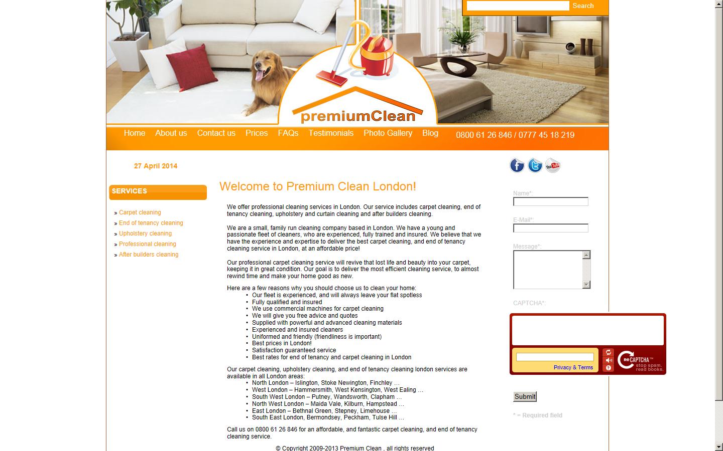 Premium Clean Ltd Website