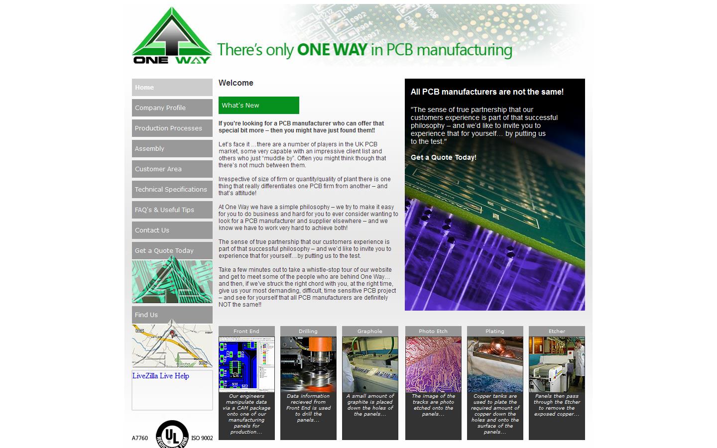 One Way PCB Ltd Website