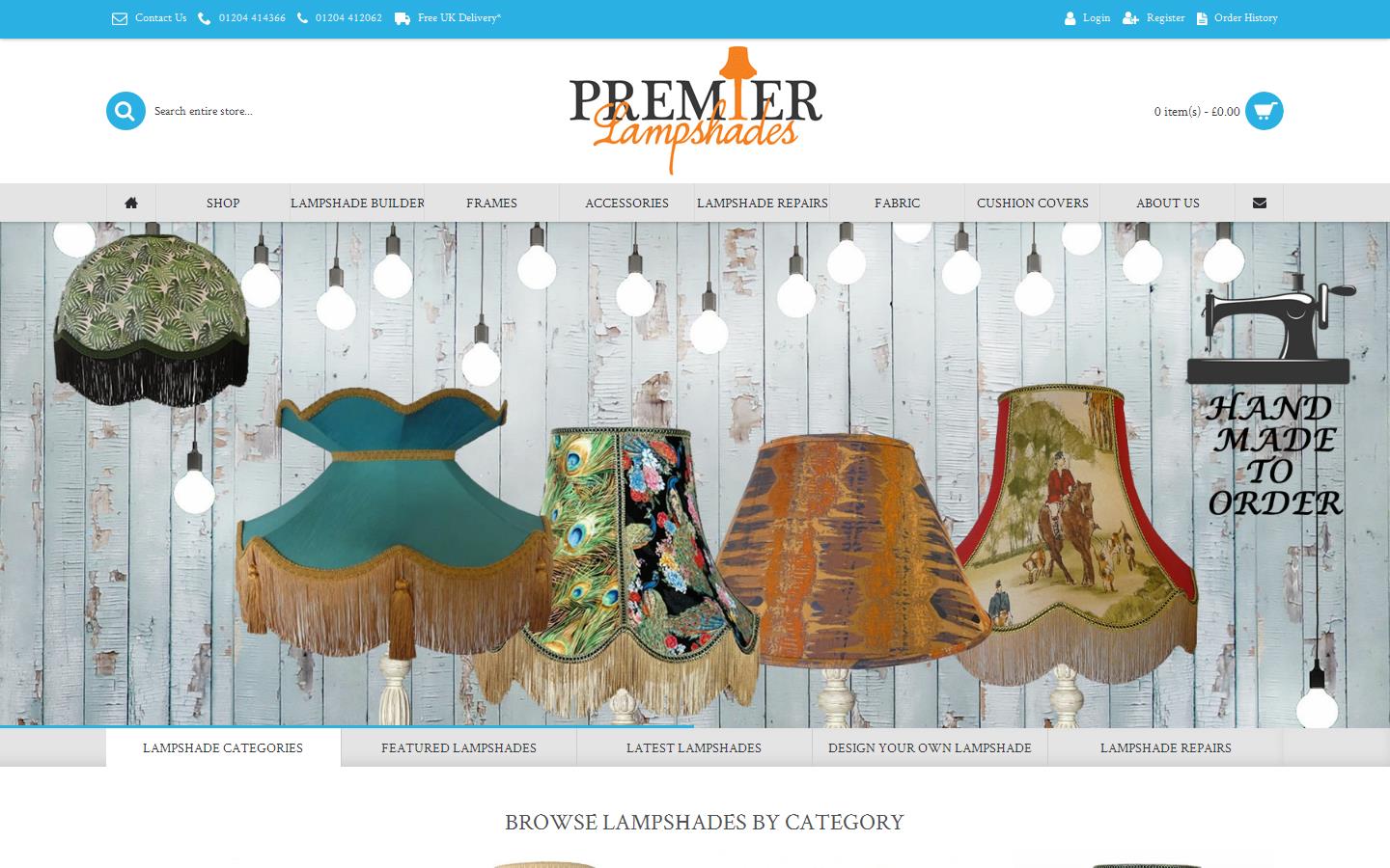 Premier Lampshades Ltd Website