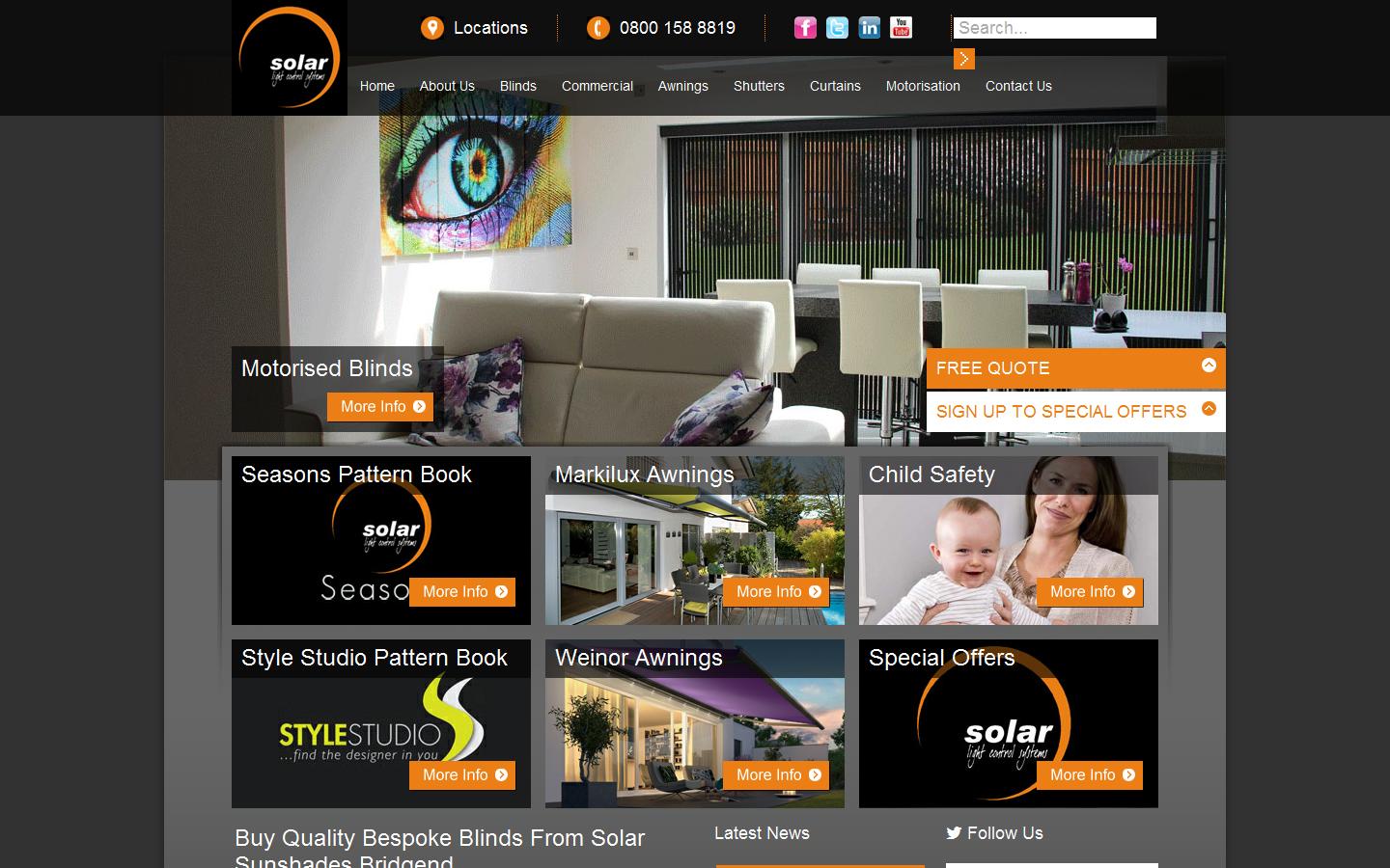 Solar Sunshades Website