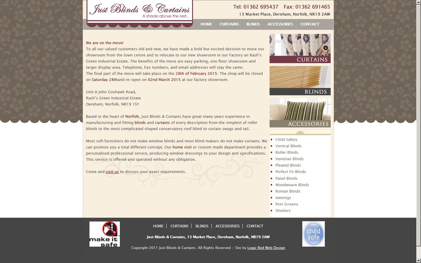 Just Blinds & Curtains Website