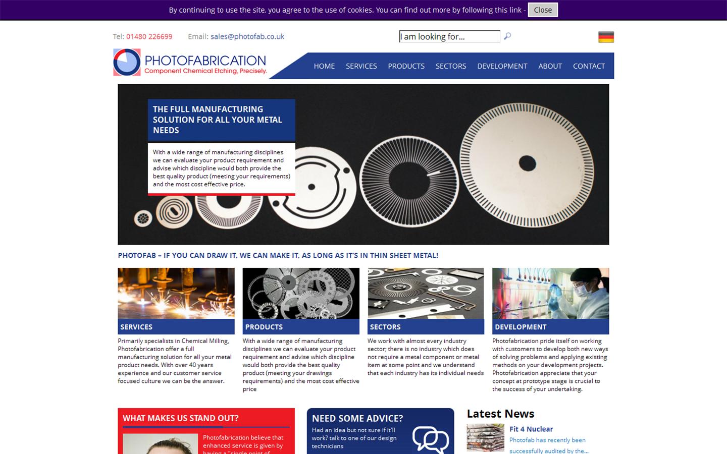 Photofabrication Ltd Website