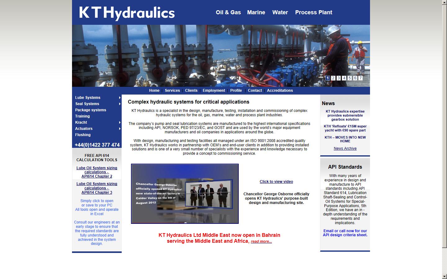 KT Hydraulics Ltd Website