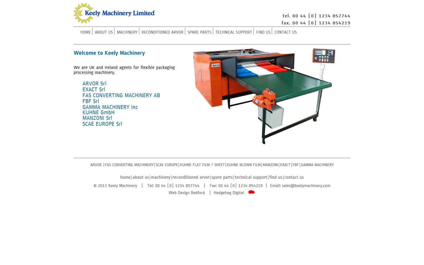 Keely Machinery Ltd Website