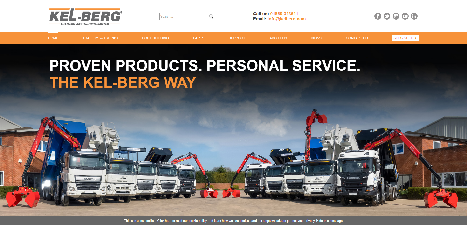 Kel-Berg Trailers & Trucks Ltd Website