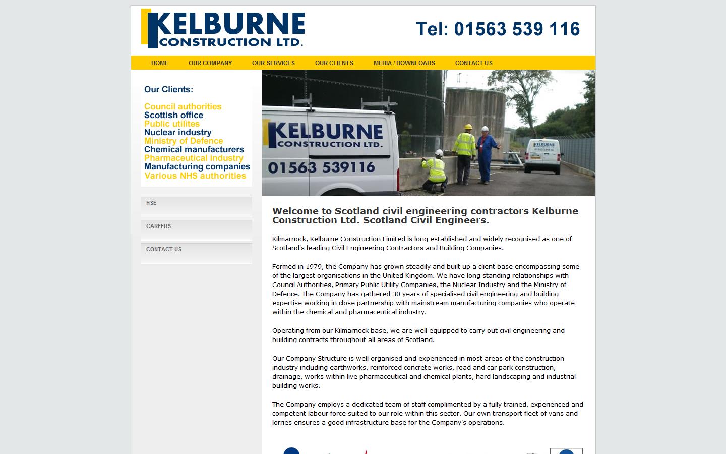 Kelburne Construction Ltd  Website