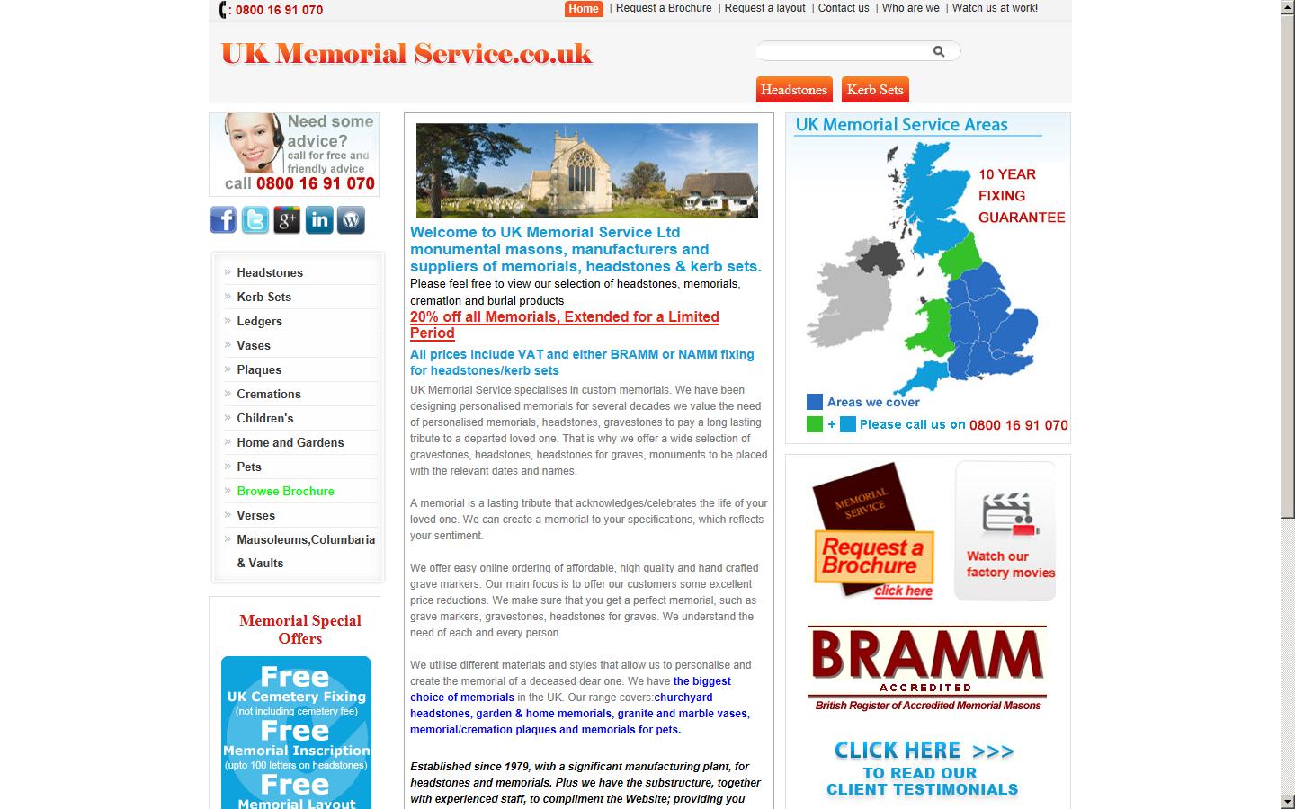 UK Memorial Service ltd Website