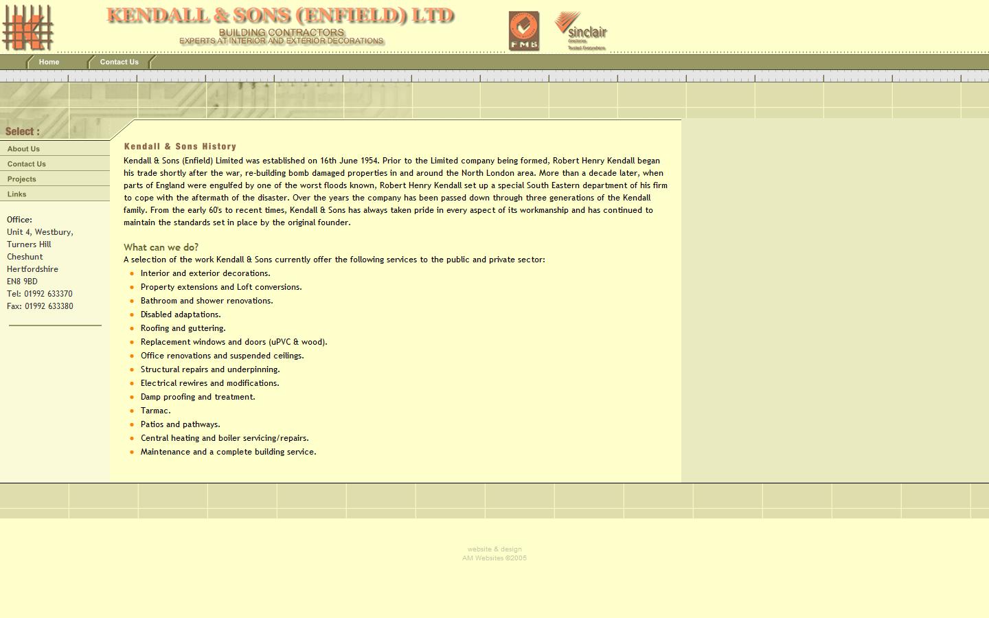 Kendall & Sons Ltd  Website