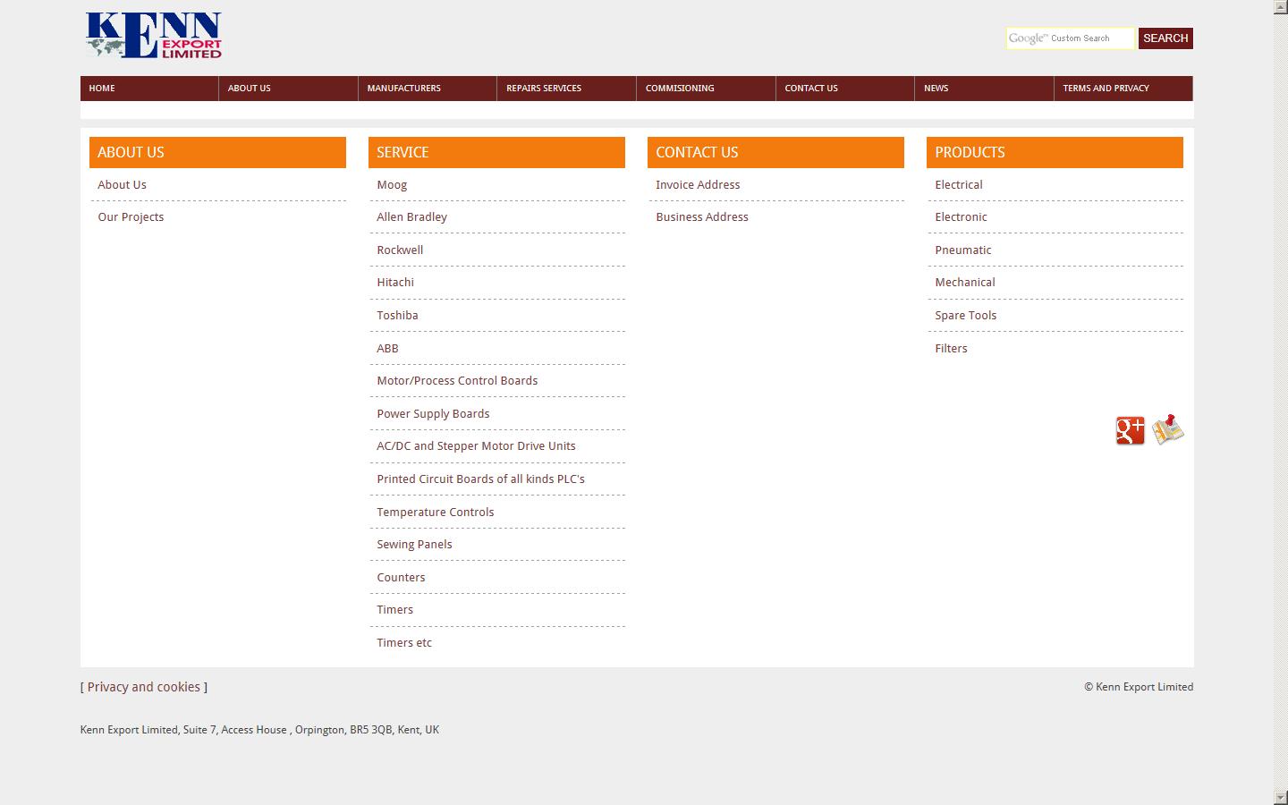 Kenn Export Ltd Website