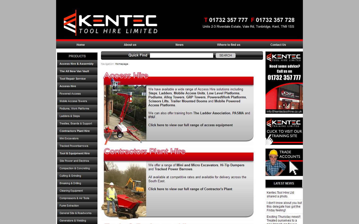 Kentec Tool Hire Ltd Website
