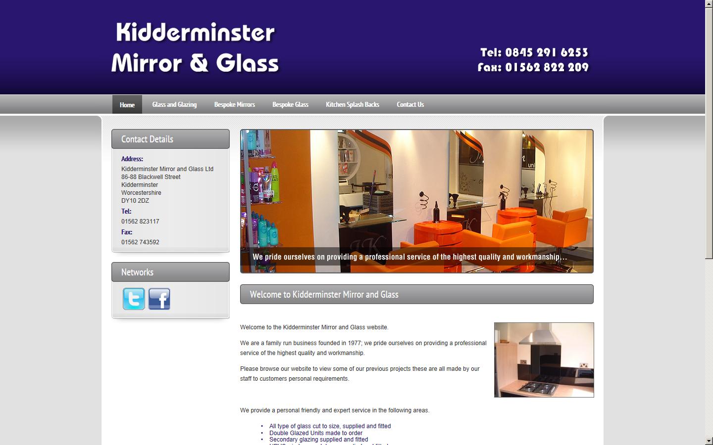Kidderminster Mirror and Glass Ltd Website