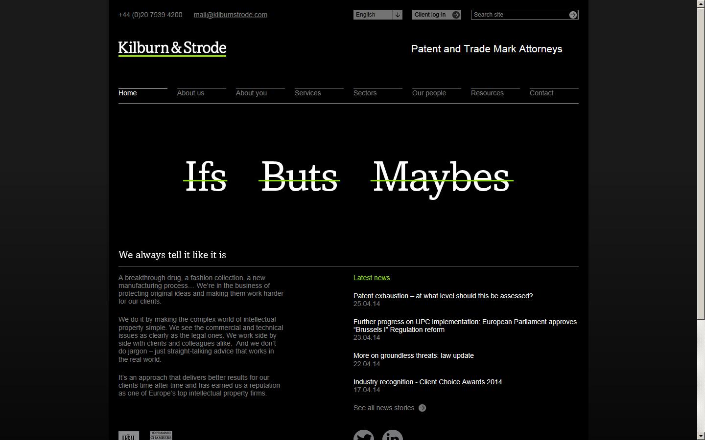 Kilburn & Strode LLP Website