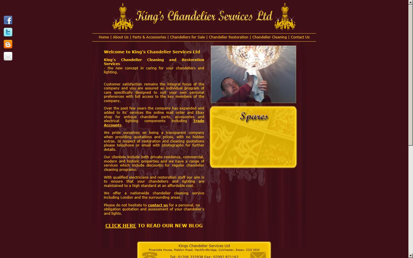 Kings Chandelier Services Ltd Website