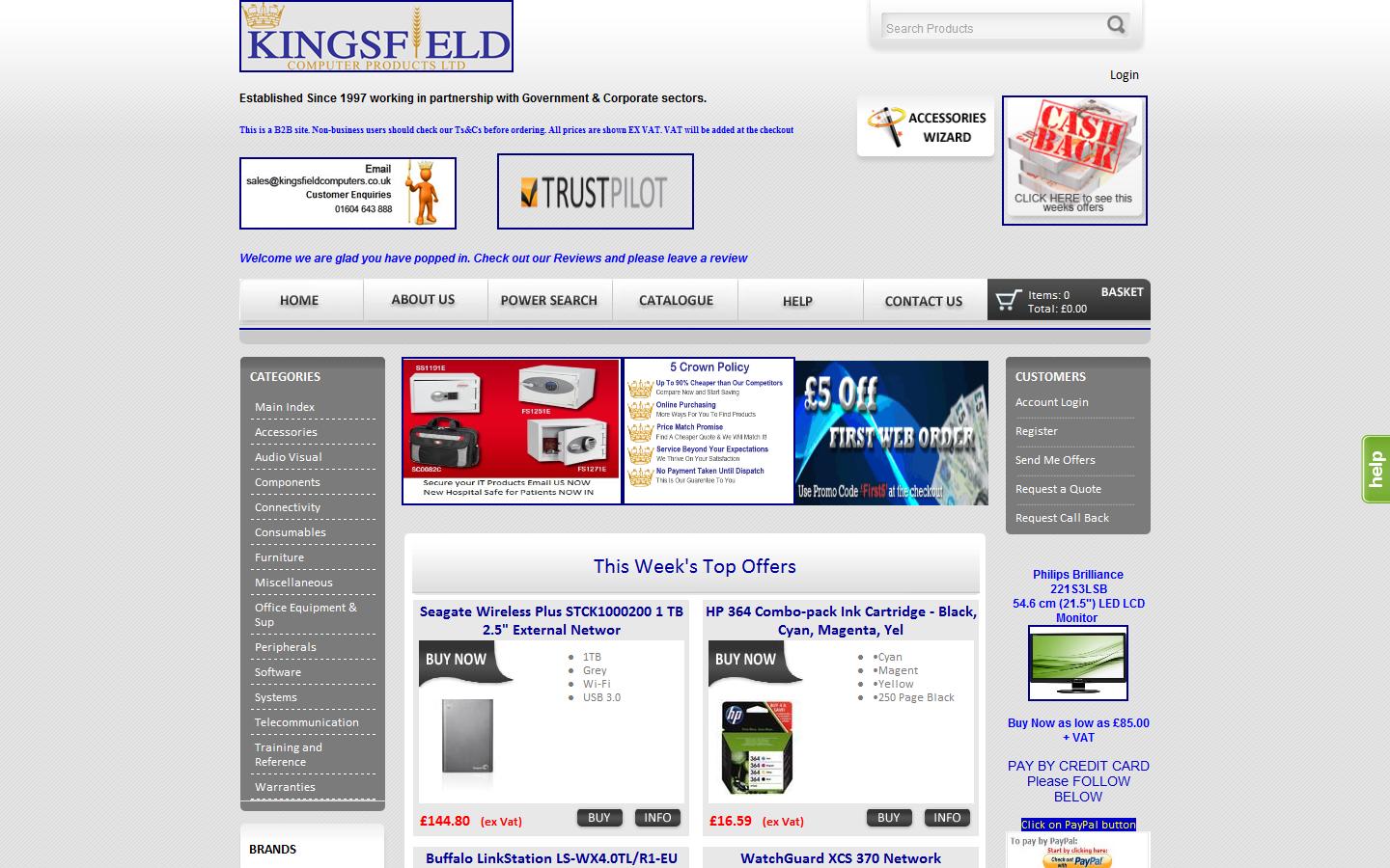 Kingsfield Computer Products Ltd Website