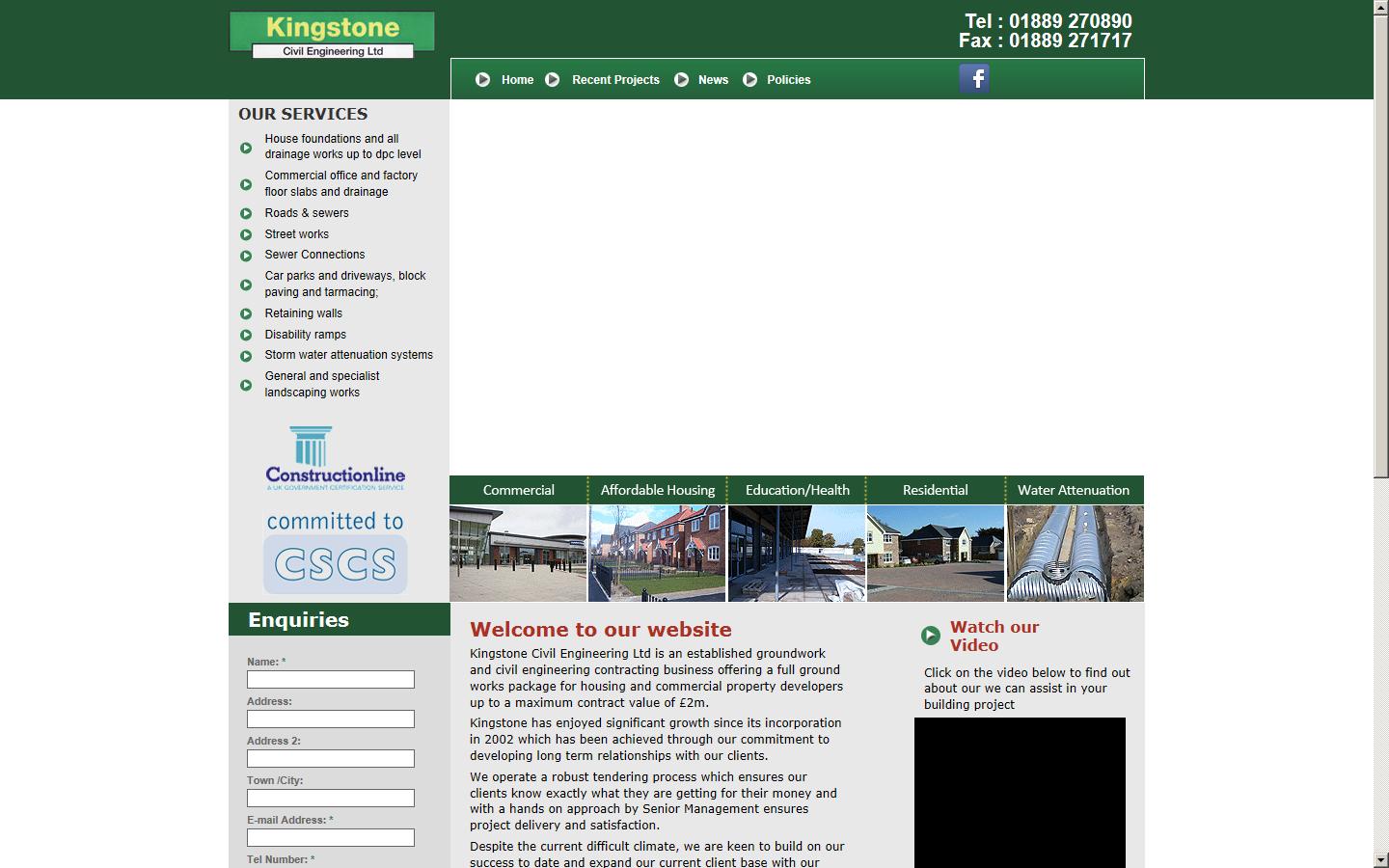 Kingstone Civil Engineering Ltd Website