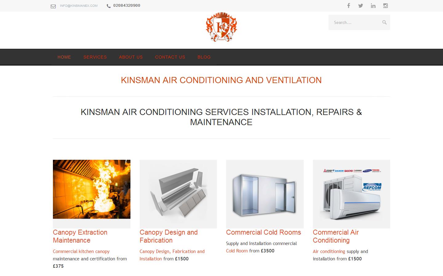 Kinsman Air System''s Ltd Website